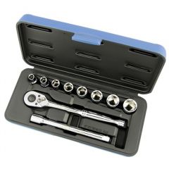 11 PC 3/8″ DR SAE Socket Wrench Set – 6 Point