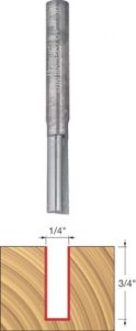 1/4-Inch Diameter by 3/4-Inch Double Flute Straight Router Bit with 1/4-Inch Shank