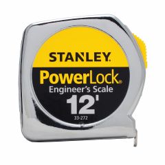 Stanley 12' x 1/2" Heavy-Duty Powerlock Decimal Scale Tape Measure