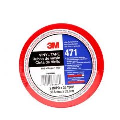 3M™ Vinyl Tape, 471, red, 5.2 mil, 1/2 in x 36 yd