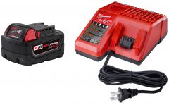 M18 18 Volt Lithium-Ion REDLITHIUM XC 5.0Ah Battery and Charger Starter Kit