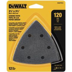 DeWalt Hook and Loop Triangle 120 Grit Sandpaper, 12-Pack