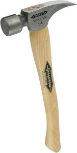14 oz. Titanium Milled Face Hammer with 16 in. Curved Hickory Handle