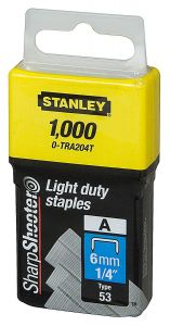 STANLEY 1/4" Light Duty Staples, 1,000-Count