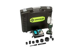 Greenlee 18V 7-Ton Knockout Tool with SlugBuster® SPEED PUNCH® Knockouts 1/2" to 2"