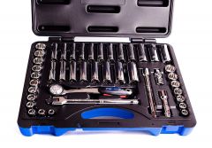 Jet 45-Piece 3/8-inch Drive SAE/Metric, 12 Point, Ratchet Wrench Chrome Socket Set
