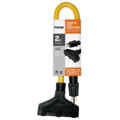 Prime 2ft 12/3 STW 3-Outlet Adapter