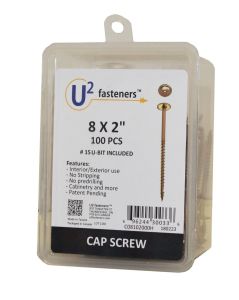U2 Fasteners #8 x 2" Cap Screws - 100 Pack