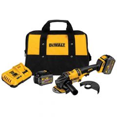 FLEXVOLT 60-Volt MAX Lithium-Ion Cordless Brushless 4-1/2 in. Angle Grinder with (2) Batteries 2Ah, Charger and Bag