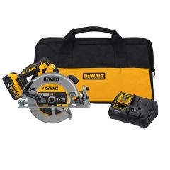 20-Volt MAX XR Lithium-Ion Cordless 7-1/4 in. Circular Saw with Battery 5Ah, Charger and Contractor Bag