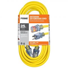 Prime 25ft 12/3 SJTW Jobsite® Outdoor Extension Cord