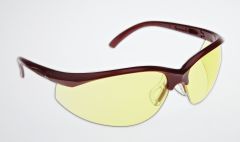 DSI "Renegade" EP400 Series Safety Glasses - Burgundy Frame, Amber Lens
