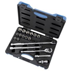 19 PC 1/2″ DR Metric Socket Wrench Set – 6 Point