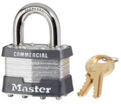 Masterlock 1-3/4in (44mm) Wide Laminated Steel Pin Tumbler Padlock, Keyed Alike