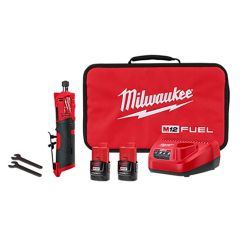 M12 FUEL 12 Volt Lithium-Ion Brushless Cordless Straight Die Grinder Two Battery Kit