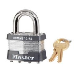 Masterlock 1-3/4in (44mm) Wide Laminated Steel Pin Tumbler Padlock, Keyed Alike 2016