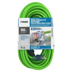 Prime 50ft 12/3 SJTW -50°C Neon Flex® High Visibility Outdoor Extension Cord