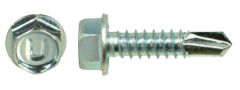 Hex Washer Head Self-Drilling Screw, #12-14 X 1", Zinc Plated