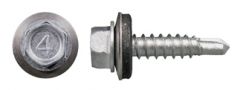 Stainless Steel Hex Washer Head Screw with Washer, 1/4" x 3"