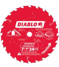 Diablo 7-1/4" 24T ATB Framing and Ripping Carbide Circular Saw Blade - 2 Pack 