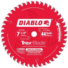 Diablo 7-1/4" 44T Trex Composite Decking Saw Blade, 5/8" Arbor
