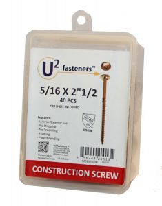 U2 Fasteners 5/16" x 2-1/2" Construction Screw - 40 Pack