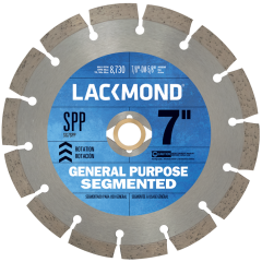 Lackmond SPP Series 7" x 5/8" Segmented Rim Diamond Blade for Dry Cutting
