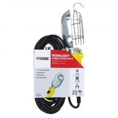 Prime 75 Watt Metal Guard Worklight with 25ft 16/3 Cord