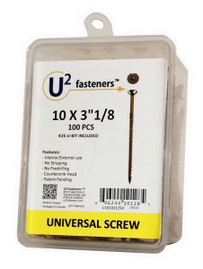 U2 Fasteners #10 x 3-1/8" Universal Screws, T-25U Drive - 100 Pack