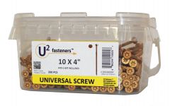 U2 Fasteners #10 x 4" Universal Screw - 200 Pack with Bit included