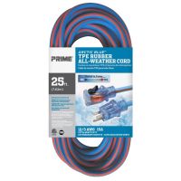 Prime 25ft 12/3 SJEOW Arctic Blue™ All-Weather Locking Extension Cord